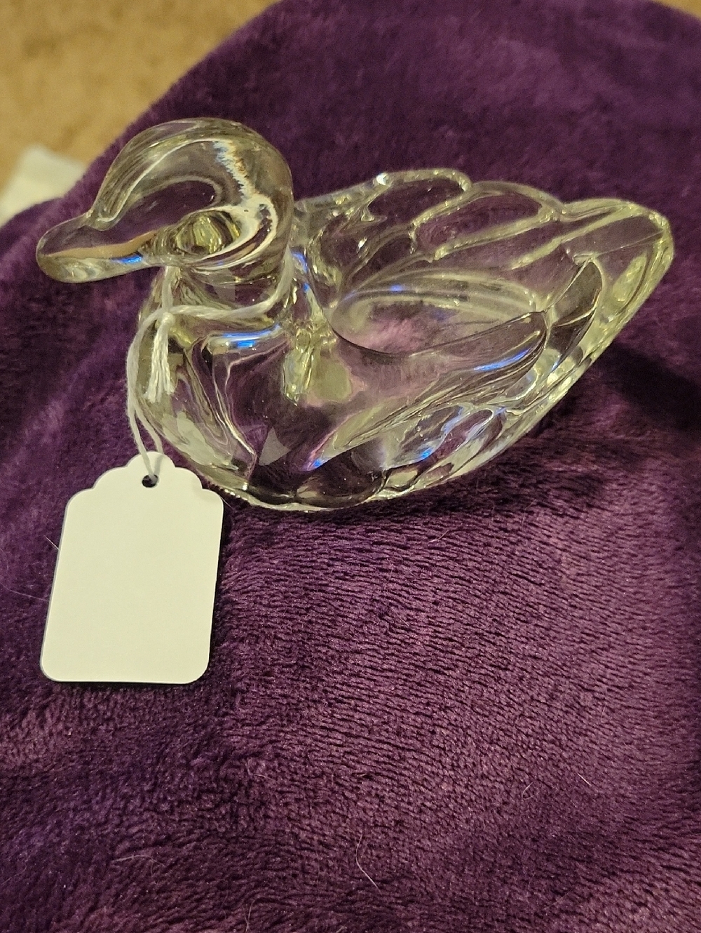 Vintage Smith Clear Glass Duck